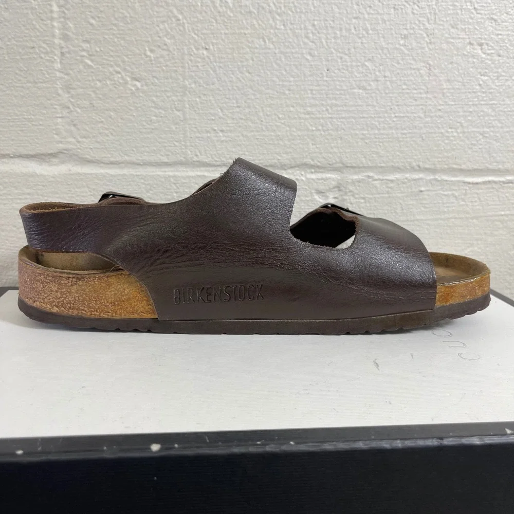 Birkenstock Milano Brown Leather Slingback Sandals Men's Size 42 EU/9 US